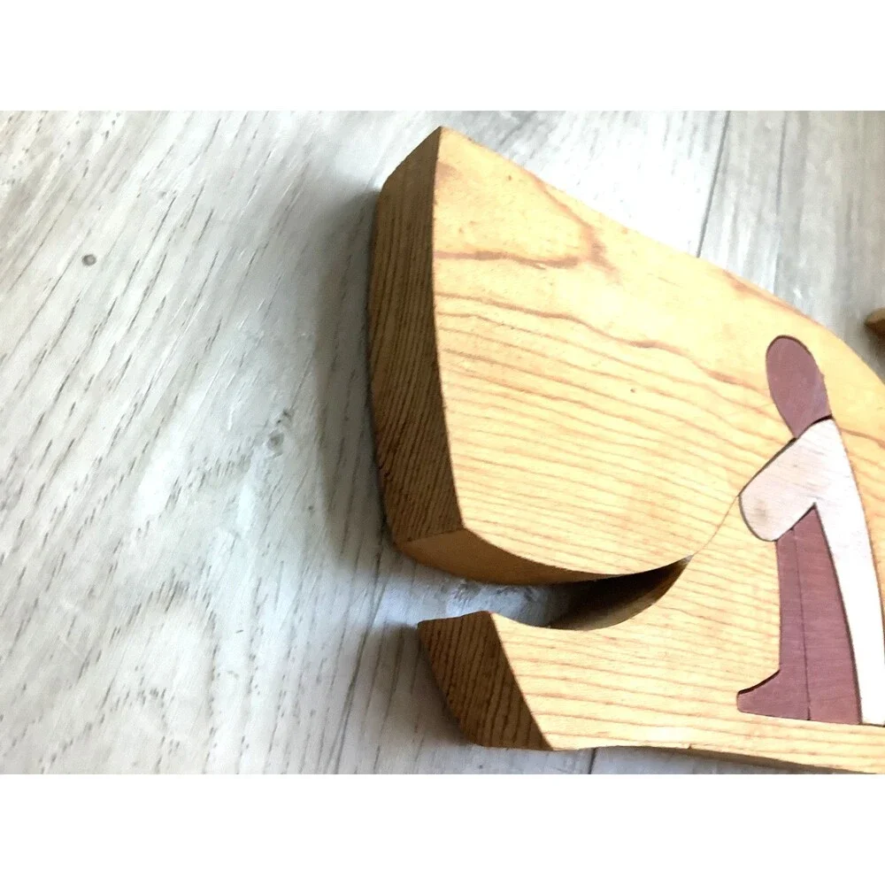 Vintage Wood Puzzle Jonah and the Whale Wooden 1978 Made In Hawaii Bob Kelly